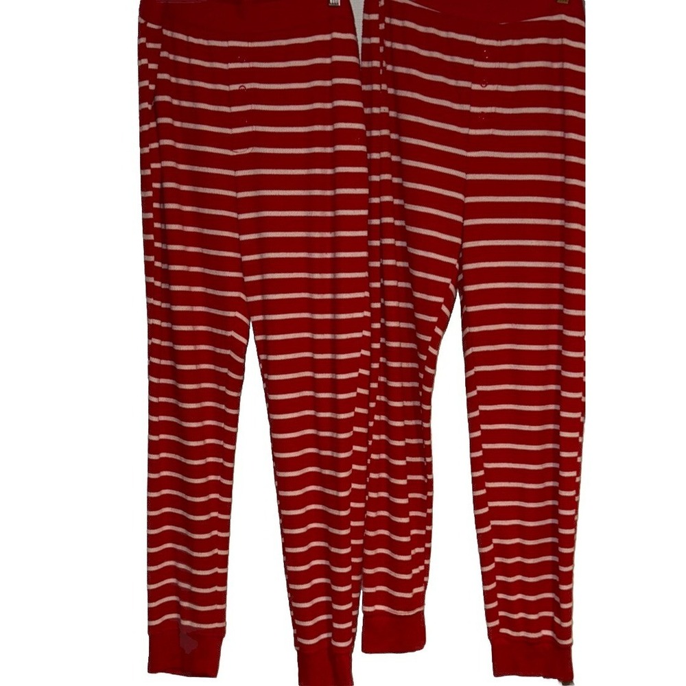 His & Hers Christmas Red/White Pajama Pants- Most Comfortable Pjs Ever - Worn 1X